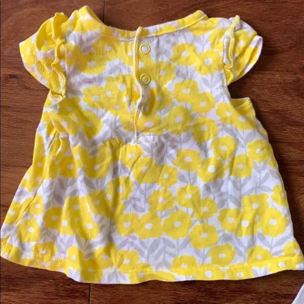 Child of Mine yellow floral snap tunic shirt polka dot legging newborn